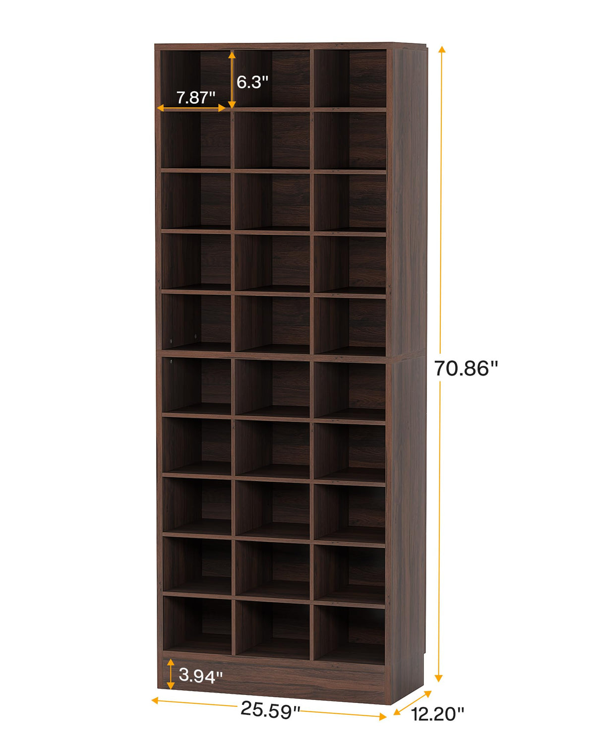 Tribesigns 10-Tier Shoe Storage Cabinet, Espresso Wooden Shoe Rack with 30 Cubbies, Freestanding Tall Entryway Shoe Organizer for Closet, Entryway, Living Room Tribesigns