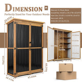 Outdoor Storage Shed, Waterproof Garden Sheds & Outdoor Storage Cabinet with Lockable Door Sloping Roof, Wood Metal Tool Shed for Backyard Patio Lawn 68”x46” PetsCosset