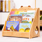 Woodtoe Kids Montessori Bookshelf with Chalkboard & Storage - Natural Wood Bookcase for Early Reading Woodtoe