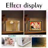 Personalized Infinity Mirror Customized Photos, Custom Valentines Day, Birthday, for Couple, Desktop LED Night Light Makeup Mirror 2 in 1, Home Decoration Bedroom Office Living Room LINMQIU
