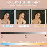 YITAHOME Vanity Desk Set with Large 35" LED Mirror and Lights, Makeup Table with 4 Drawers & Stool, 2 AC Outlets and 2 USB Ports, Adjustable Lighting, Modern Ample Storage Dressing Table, White YITAHOME