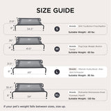 Bedsure Outdoor Elevated Dog Bed Large Sized Dog, Portable Indoor & Outdoor Cooling Raised Cot Pet Hammock Bed with Skid-Resistant Feet, Frame with Breathable Mesh, Grey, 49 inches Bedsure