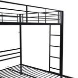 Bellemave Full Over Twin Over Twin Triple bunk Bed with Drawers 3 bunk Bed, Triple bunk beds for Kids, Teens, Adult.（Black） Bellemave