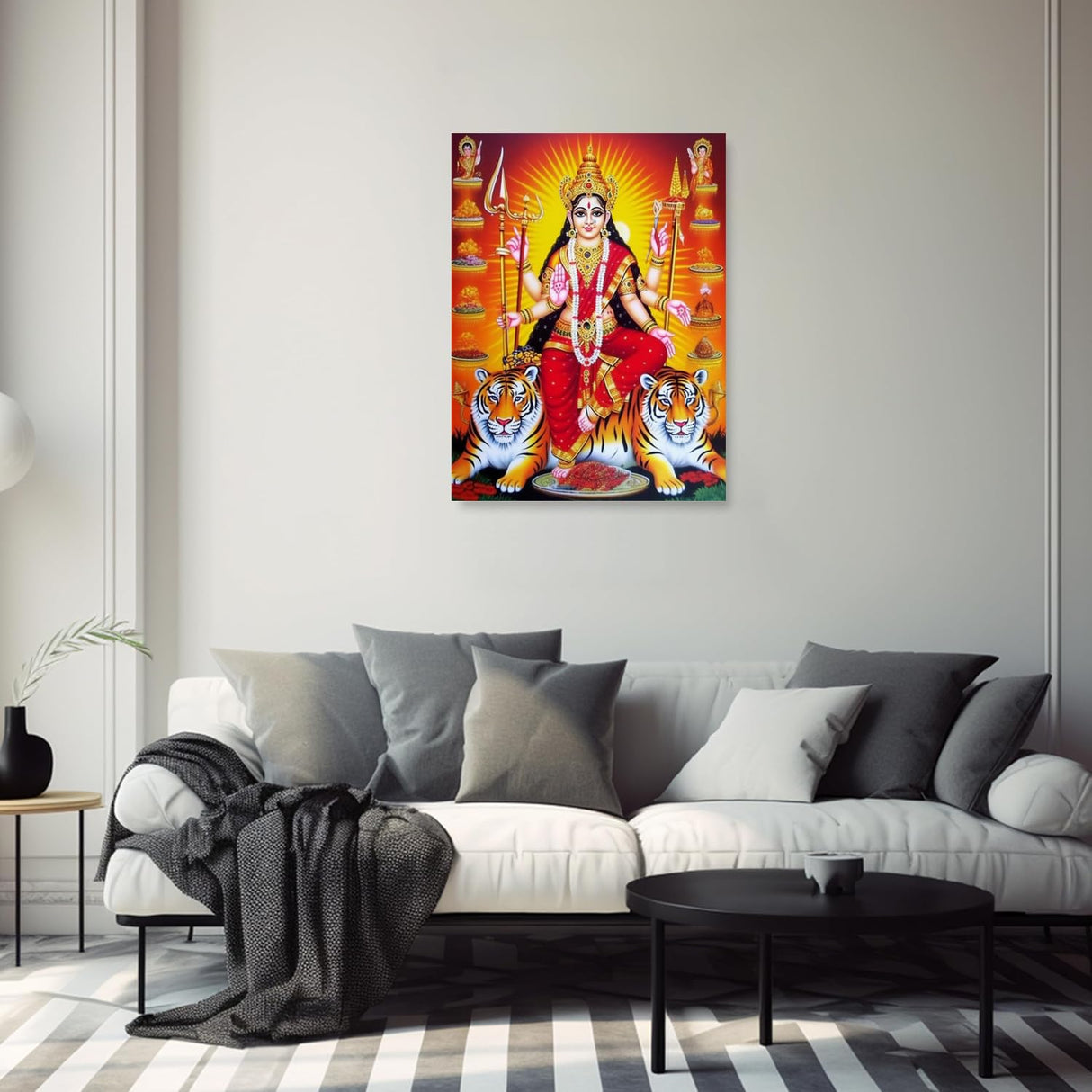 5D Diamond Painting Hindu Goddess Durga Indian Shiva Full Drill by Number Kits, DIY Craft Paint with Diamonds Arts Round Drill 5D DIY Diamond Painting Generic