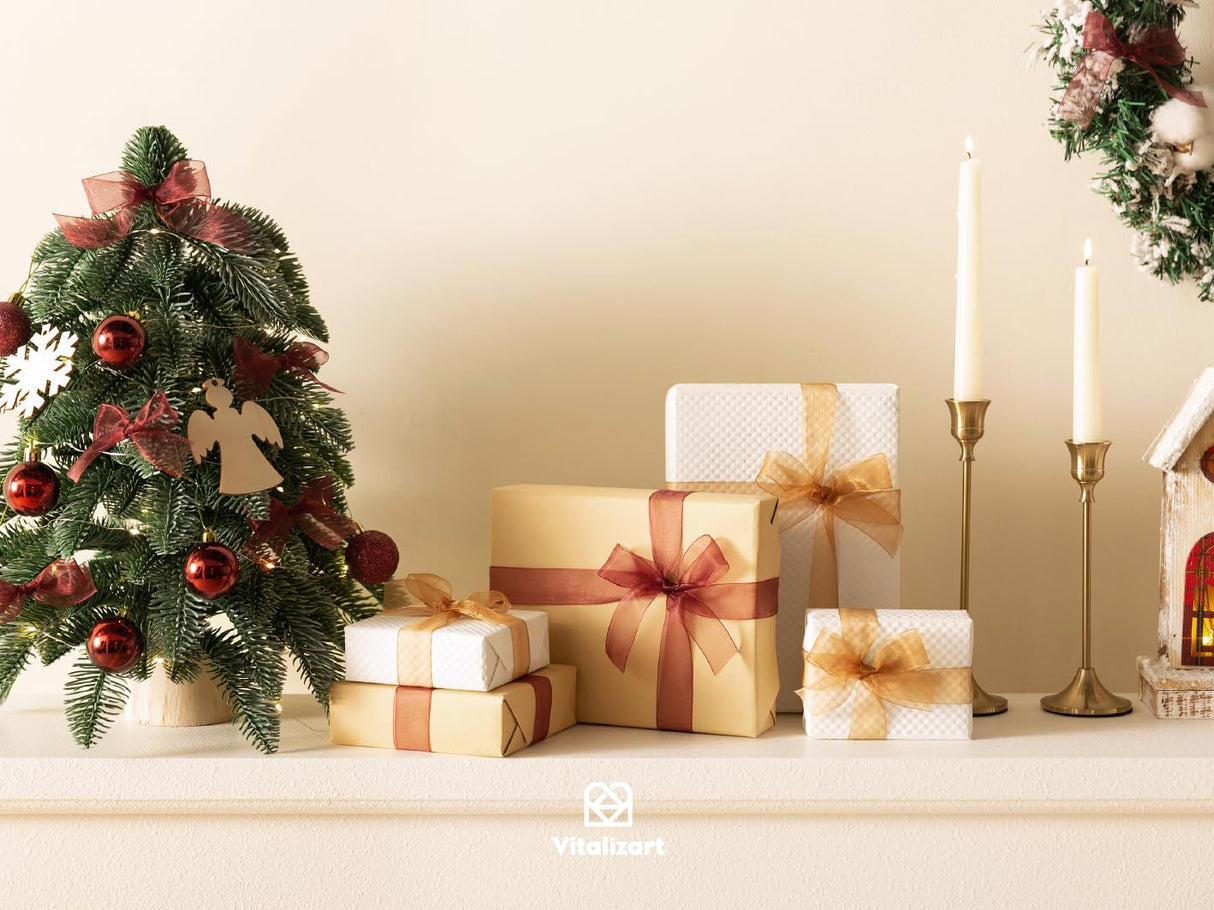 Vitalizart 1" x 90Yd Organza Ribbon Mixed Color Sheer Ribbons Set 10 Yd x 9 Rolls Handmade for Gift Wrapping Christmas Tree Crafts Bows Wedding Invitations Wreaths Wrap Vitalizart