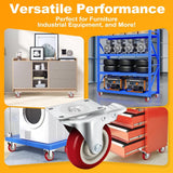 Caster Wheels 2 Inch, Heavy Duty Caster Wheels Set of 4, Swivel Castor Wheels with Dual Locking Brakes, Silent Polyurethane (PU), 360° Rotation, for Furniture and Workbench, Load 600lbs PUIPUM