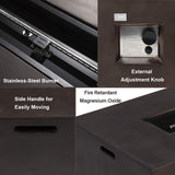 COSIEST 9 Piece Outdoor Wicker Sectional Sofa w Fire Pit Table,Chocolate Brown Patio Furniture Set w 56 x 28 inches Rectangle Bronze Fire Table (50,000 BTU) and Tank Outside(20lb) for Garden COSIEST