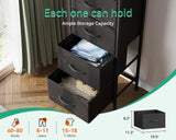 AODK Dresser for Bedroom with 5 Storage Drawers, 48" Tall Dresser Chest of Drawers Fabric Dresser with Sturdy Steel Frame, Black AODK