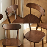 Hymus 100% Solid Oak Wood Dining Room Chairs - Practical Kitchen Chairs for Dining Room, Kitchen, Living Room (4, Walnut) Hymus