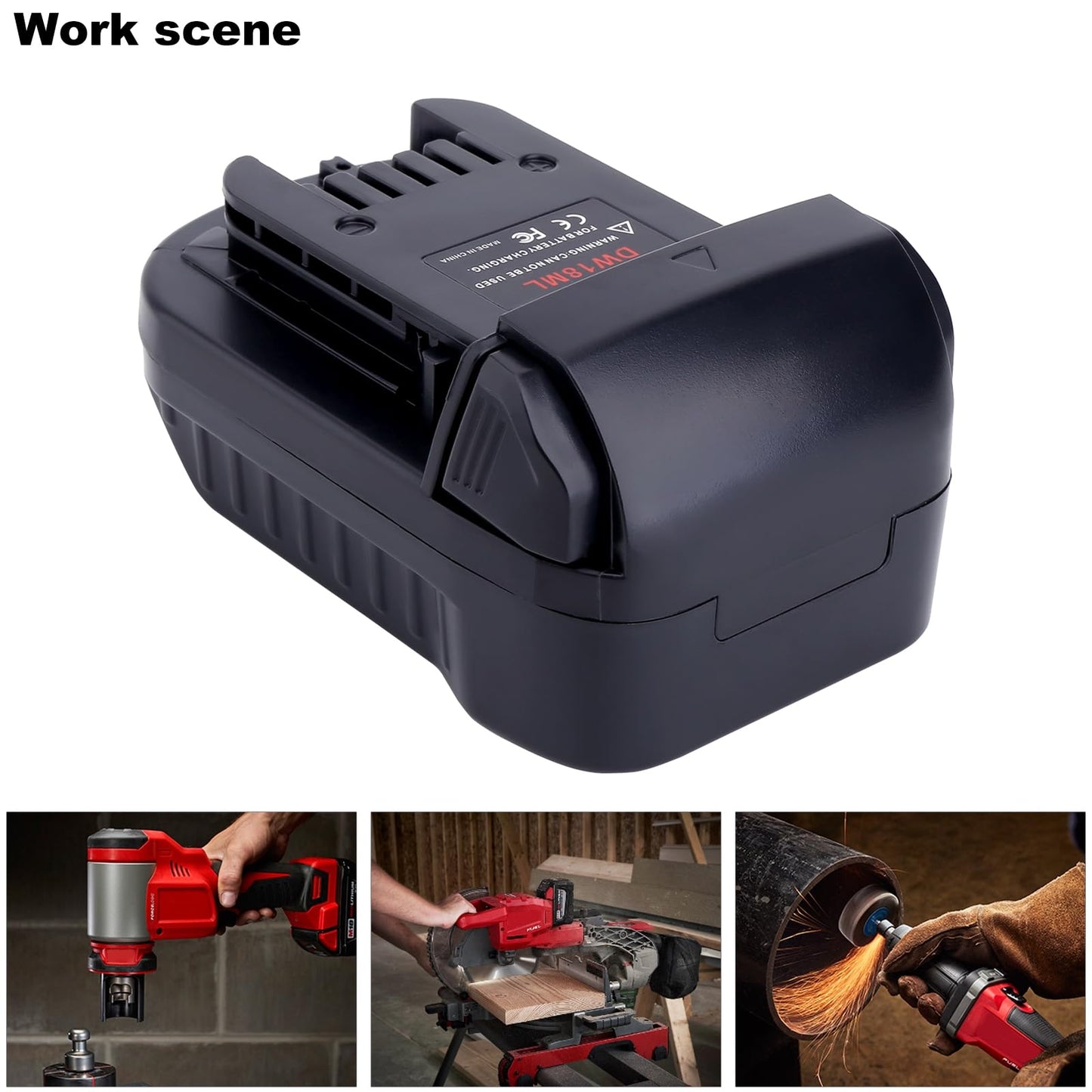 Battery Adapter for DeWalt to Milwaukee Battery, for DeWalt 18V 20V Lithium Battery DCB205 DCB206 Convert to Milwaukee M18 18V Battery 48-11-1850 Use for M18 Series Cordless Power Tool (Adapt - WoodArtSupply