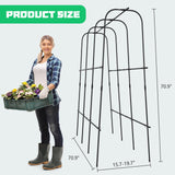 DoCred Tall Garden Arch Trellis Cucumber Trellis for Climbing Plants, 71in Tall Metal Plant Support Trellis for Climbing Vine Vegetable/Fruit/Flower Outdoor Yard Lawn Garden Arch Tunnel Trellis DoCred