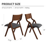 YOPTO Folding Wooden Chairs Set of 2 with Padded Seat,Portable Dining Chairs W/Ergonomically Designed Back and Cushion,for Dining Room,Restaurant,Kitchen,Office YOPTO