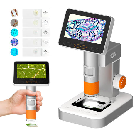 MX2-AS Microscope for Kids, 2-in-1 Handheld Miniscope, 1600X Digital Microscope with 4.3-inch 1080P Screen, Educational Kids Microscopes Kit for Boys Girls MatataStudio