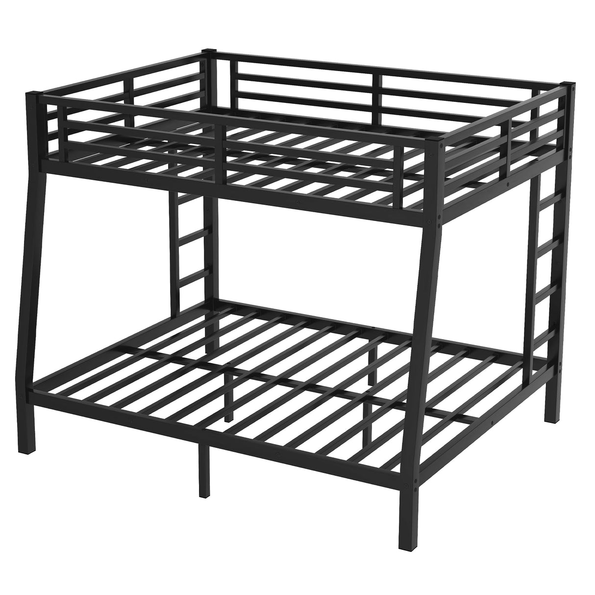 Bellemave Bunk Bed Full XL Over Queen, Heavy Duty Metal Bunk Bed Frame, Queen bunk Bed for Adults, Adult bunk beds Heavy Duty, Full XL Bunk Bed, Black Bellemave
