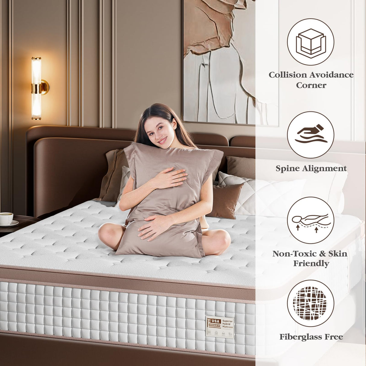 Mattress Queen Size 14 Inch - Firm Hybrid Bed in a Box for Couples & Light Sleepers, 366-Night Trial, Pocket Spring Mattress for Back Pain Relief & Motion Isolation, CertiPUR-US Certified FP FLEXPEDIC