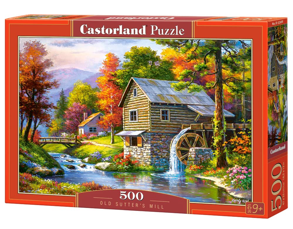 CASTORLAND 500 Piece Jigsaw Puzzle, Old Sutter’s Mill, Charming Nook, Pond, Countryside, Adult Puzzles, Castorland B-52691 Castorland