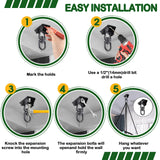 Hammock Hanging Kit 2 Pack, Porch Swing Hanging Kit 1200 Lb Capacity, Hammock Ceiling Hooks Heavy Duty 360°Rotating Hanging Swing Chair Hardware for Hammock Chair Stand, Porch, Yoga, Gym Feanron