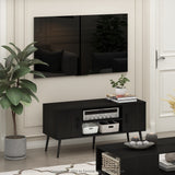 Furinno for 55 Inch TV, Entertainment Center with 2 Storage and Open Shelves, Mid Century TV Stand, Espresso Furinno