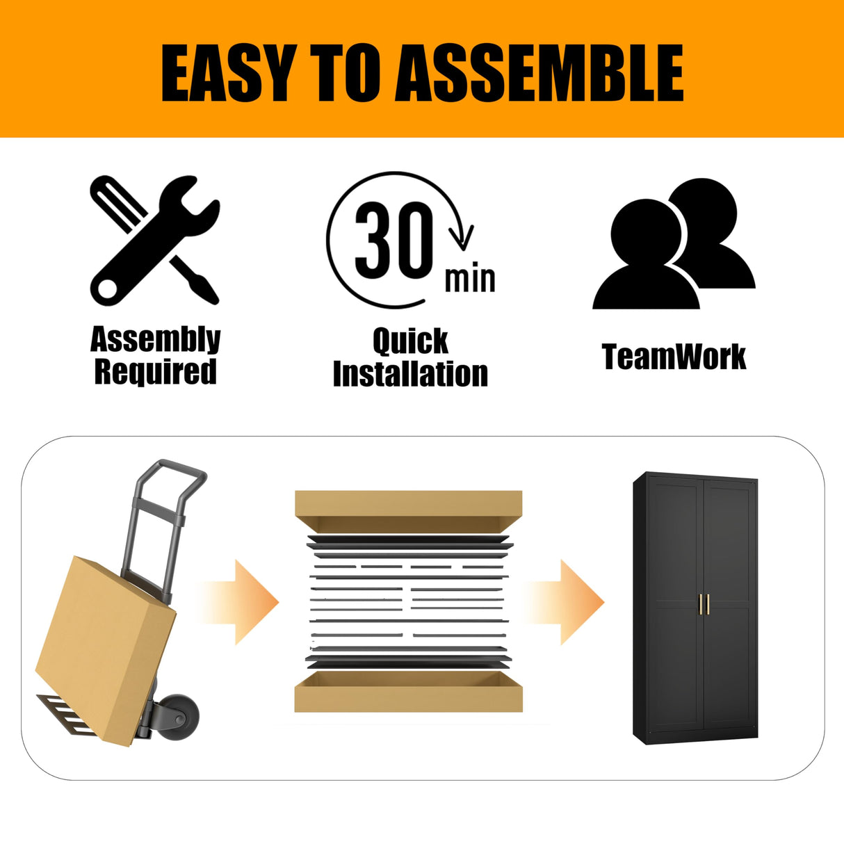 71" Tall Kitchen Storage Cabinet with Gold Handles, Metal Pantry Cabinets with 2 Doors, Food Pantry, Adjustable Shelves, Black Freestanding Pantry Cupboard for Dining Room, Kitchen -Assembly Required MetalMax