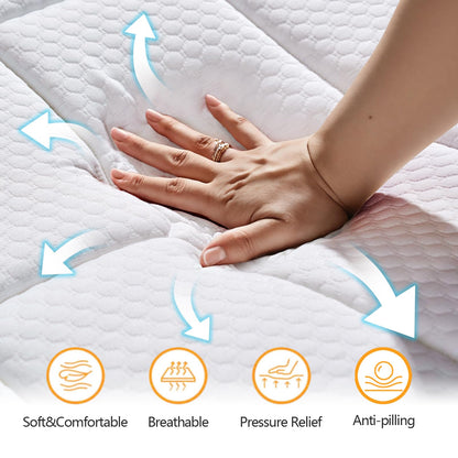 KUDSQ Full Size Mattress 12 Inch, Full Mattress in a Box with Memory Foam and Pocket Spring for Pressure Relief & Comfort Sleep, Medium Firm Feel, Fiberglass Free Bed in a Box/CertiPUR-US