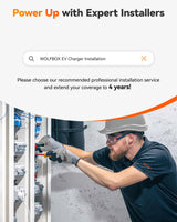 WOLFBOX Level 2 EV Charger 50 Amp - Smart Display, RFID Card, 25ft Cable, Outdoor/Indoor, Hardwired EV Charger Level 2, WiFi Enabled Electric Car Charger, 240V Electric Vehicle Charging Stations WOLFBOX