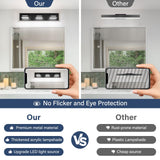 Donrao LED Modern Bathroom Vanity Light Fixtures (3-Light, 24-Inch), Acrylic Matte Black Bathroom Wall Lighting Fixtures Over Mirror (Cool White 6000K) with Rotatable Vanity Lights Heads Donrao