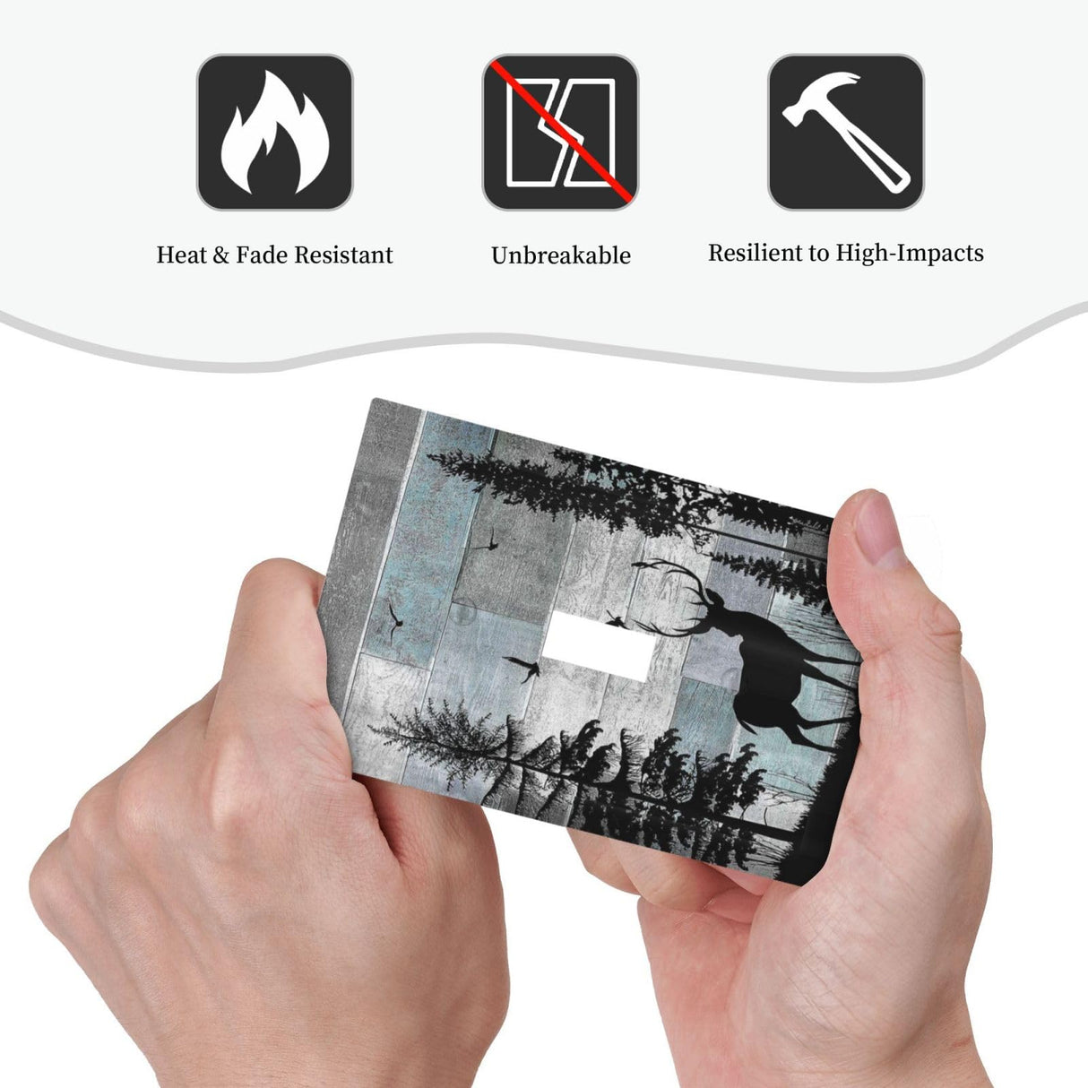 Forest Cabin Deer on Wooden Board Single Toggle Light Switch Covers Decorative Country Farmhouse 1 Gang Wall Plate Rustic Lodge Device Electrical Switchplate Faceplate for Bathroom Bedroom Decor Thsanju