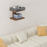 WALI Floating TV Shelf, Projector Shelf Holds Up to 22lbs, Wooden Projector Wall Mounted Shelves for DVD Players, Cable Boxes, Game Consoles, Living Room Decor Accessories (CS202N), 2 Shelves, Wood WALI