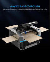 OMTech Pro 100W CO2 Laser Engraver, 40x24 Inch Laser Cutter with Built-in Water Chiller 1200mm/s Speed Autofocus 4 Way Pass Air Assist, Laser Class 2，0.827mW Output Power OMTech