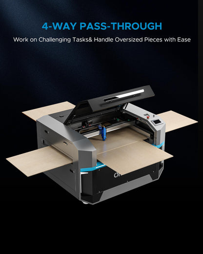 OMTech Pro 100W CO2 Laser Engraver, 40x24 Inch Laser Cutter with Built-in Water Chiller 1200mm/s Speed Autofocus 4 Way Pass Air Assist, Laser Class 2，0.827mW Output Power