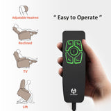 MCombo Power Lift Recliner Chair Sofa with Massage and Heat, Adjustable Headrest, 3 Positions, USB Ports, for Elderly People, 7533 (Fabric, Beige) MCombo