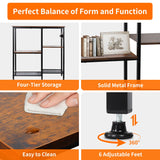 20-29-37 Gallon Fish Tank Stand with 3 Power Outlet 2 USB Port, Metal Aquarium Stand with 4-Tier Adjustable Storage Shelves, 30''L* 13''W*30''H Reptile Tank Stand, Fish Tank Table, 500lbs Capacity SECOCTSR