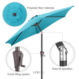 AckMizz 7.5ft Outdoor Patio Umbrella - Table Umbrella Waterprool UV Protection, Sombrillas de Patio with Push Button Tilt&Crank, Sun Umbrella for Pool, Porch, Garden, Deck, Backyard(Sky Blue) AckMizz