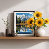 Cawpom National Park Paint by Number, Grand Teton Paint by Numbers Kit for Adults, Mountain Landscape Wall Art, Lake Tree DIY Acrylic Painting, Nature Poster Home Decor(16x20inch, No Frame) Cawpom