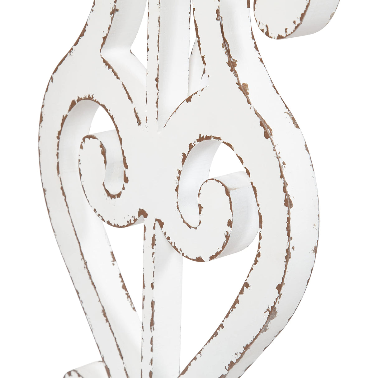 Kate and Laurel Wyldwood Farmhouse Wooden Desk, 46 x 24 x 30, Brown and White, Rustic Carved Wood Computer Desk for Functional and Stylish Home Office Decor Kate and Laurel