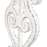 Kate and Laurel Wyldwood Farmhouse Wooden Desk, 46 x 24 x 30, Brown and White, Rustic Carved Wood Computer Desk for Functional and Stylish Home Office Decor Kate and Laurel