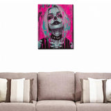 Grotesque Pink Decorations DIY Painting by Numbers for Adults Beginner,Split Mouth Clown Girl Paint by Number on Canvas Easy to Paint for Beginner Gothic Unique Graffiti Without Frame 16''X20'' Tucocoo