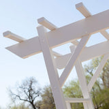 Dura-Trel Wellington Arbor, 72 by 95 Inch PVC Patio Garden Arch, Outdoor Backdrop Frame Decoration or Trellis for Climbing Plants, White DuraTrel