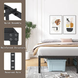 ALDRICH Heavy Duty 18 Inch Black Metal King Size Bed Frame with Noise-Free Assembly ALDRICH