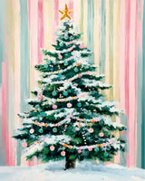 Whaline Christmas DIY Painting by Number Kits Unframed Xmas Tree Oil Painting Canvas Acrylic Filling Painting by Number for Home Party Wall Decoration, 16 x 20 Inch Whaline