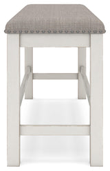 Signature Design by Ashley Robbinsdale 49" Counter Height Dining Bench, Antique White Signature Design by Ashley