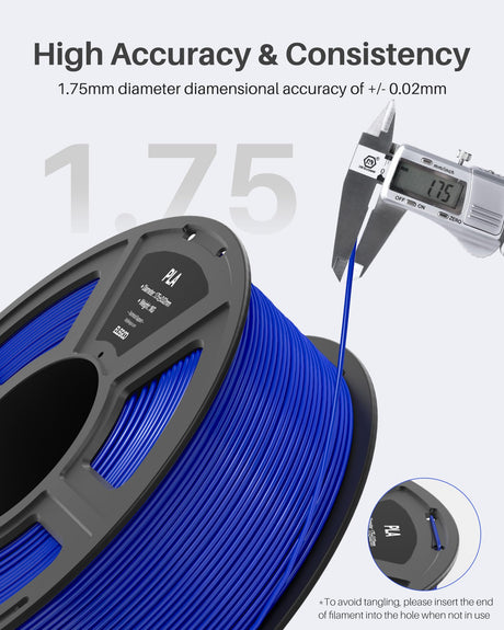 ELEGOO PLA Filament 1.75mm Black 1KG, 3D Printer Filament Dimensional Accuracy +/- 0.02mm, 1kg Spool(2.2lbs) Fit Most FDM 3D Printers ELEGOO