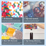 FHBUBPUP 5D Diamond Painting Kits for Adults, Diamond Art Kits for Beginners, DIY Full Drill Round Diamond Point Love You Diamond Art, Craft Gift Suitable for Home Wall Decoration 12×12Inch FHBUBPUP