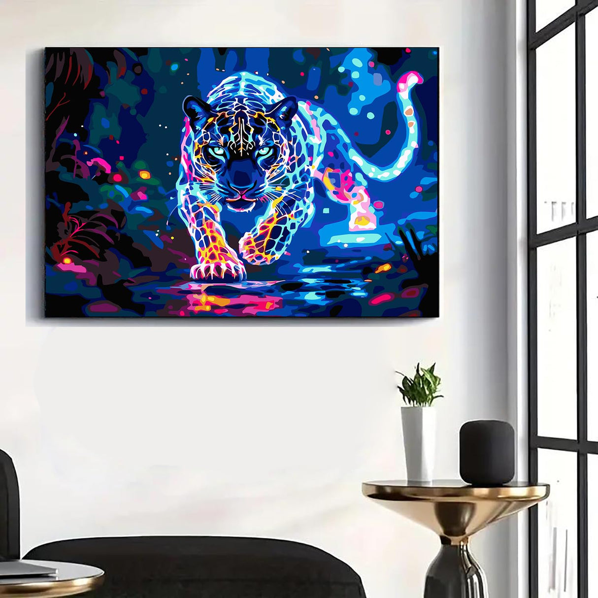 GXGLLPZBY Tiger Paint by Numbers Kit for Adults Beginner,DIY Tiger Paint by Numbers for Adults,Easy Canvas by Number Without Frame Home Wall Decor 12 x 16 in GXGLLPZBY