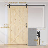 SMARTSTANDARD 48in x 96in Sliding Barn Door with 8ft Barn Door Hardware Kit Included, Unfinished Solid Spruce Wood Door, Assembly Required, DIY, Stainable, Fit Opening up to 46in x 94in SMARTSTANDARD