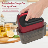 Yomelo 9-Speed Digital Hand Mixer Electric, 400W DC Motor, Hand Mixer electric Handheld with Snap-On Storage Case, Touch Button, Turbo Boost, 5x Stainless Steel Accessories (Red) Yomelo