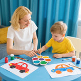 ZENFUN 15 Pack Paint Tray Palettes with 7 Wells, White Plastic Paint Mixing Tray Watercolor Painting Dish for Oil Art, Gouache, Kids Adults Painters, Easy to Clean ZENFUN