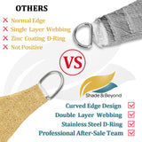 Shade&Beyond 10'x10' Sun Shade Sails Curved Canopy Square Sand 185GSM Shade Sail Permeable for Patio Deck Yard Backyard, (We Make Custom Size) Shade&Beyond