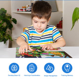 Puzzles for Kids Ages 4-6 Magnetic Jigsaw Puzzles Folding Book for Toddlers, Dinosaur Puzzles 4 in A Books Magnetic Toddler Puzzles Travel and Learning Toys Birthday Gifts for 3-8 Boys and Girls AEAHALY