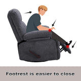 Eiayeebil Oversized Swivel Rocker Recliner Chair for Adult, Rock Recliner for 350lb Big Man, Extra Wide Manual Recliners, Overstuffed Soft Rocking Sofa Chair,Light Grey Eiayeebil